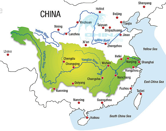 Yangtze Fluss Karte